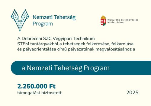 Vegyipari a Nemzeti Tehetség Programban