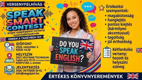 Speak Smart Contest – angol szépkiejtési verseny nyolcadikosoknak!